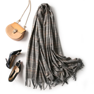 Chinese cheap plaid cashmere scarf