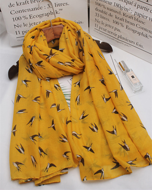 small swallow printed scarf animal shawl