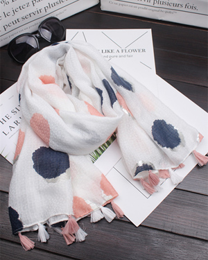 colorful polka dot tassel scarves wholesale