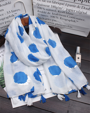 colorful polka dot tassel scarves wholesale