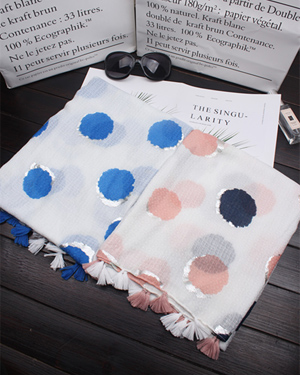 colorful polka dot tassel scarves wholesale
