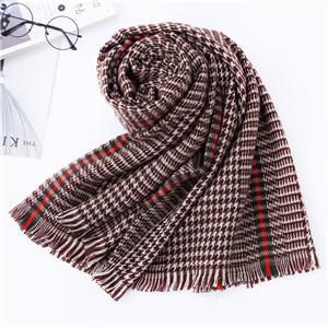 Vertical houndstooth cashmere thick cheap scarf