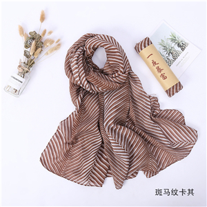 Wholesale zebra pattern folds decorative cotton scarf
