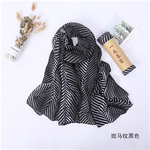 Wholesale zebra pattern folds decorative cotton scarf