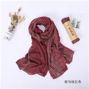 Wholesale zebra pattern folds decorative cotton scarf