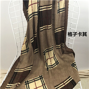 Plaid stitching pleated warm cotton scarf