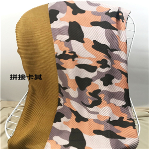 Wholesale leopard stitching pleated warm cotton scarf