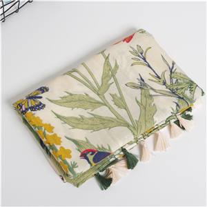 Magpie flower print tassel cotton cheap scarf