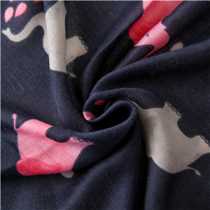 Navy blue elephant print tassel cotton wholesale scarf