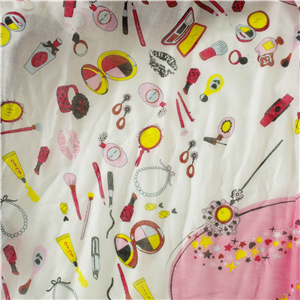 Wholesale cartoon print tassel cotton scarf