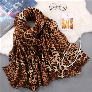 Wholesale small leopard pattern cotton scarf