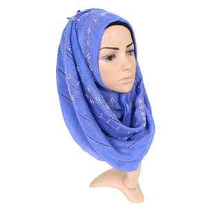 Wholesale monochrome diamond-studded Muslim cotton scarf