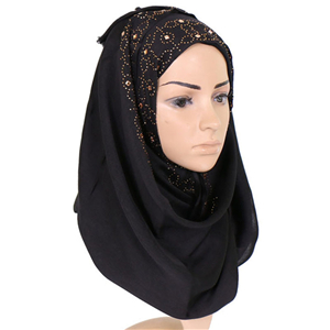 Wholesale hairy diamonds cotton Muslim scarf