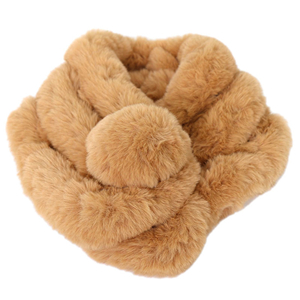 China wholesale warm plush ball solid color scarf