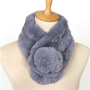 China wholesale warm plush ball solid color scarf