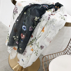 Stitching cotton scarf plum printing shawl