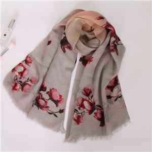 Wholesale Muslim gradient print pleated cotton scarf
