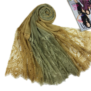 Wholesale lace color cotton scarf