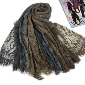 Wholesale lace color cotton scarf