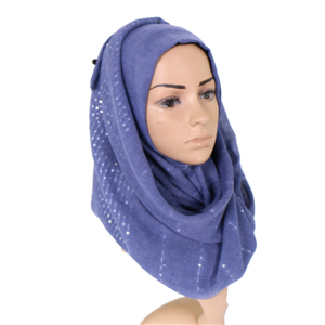 Muslim cotton sequins decorated cheap scarves