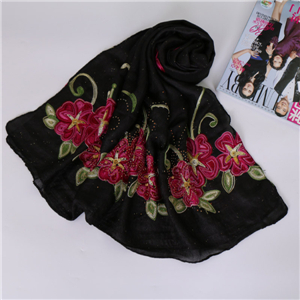 Wholesale embroidery printed cotton scarf