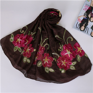 Wholesale embroidery printed cotton scarf