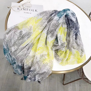 Hit color feather printing tassels scarves