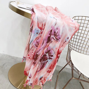 Ink painted vintage tassels scarf