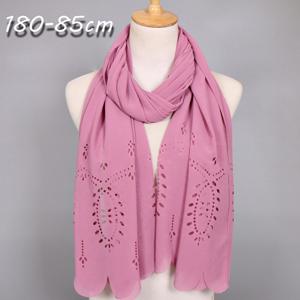pearl chiffon Muslim women scarves  openwork female Islam Hui hijab