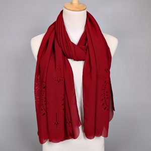 pearl chiffon Muslim women scarves  openwork female Islam Hui hijab