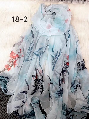Cheap crocodile wrinkles silk printing scarf