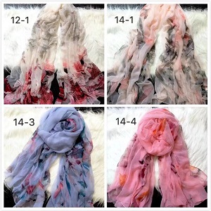 Cheap crocodile wrinkles silk printing scarf
