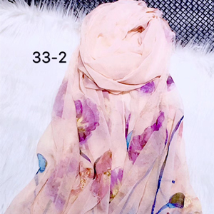 Wholesale silk Ink painting flowers scarf