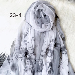 Wholesale silk Ink painting flowers scarf