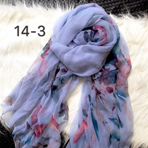 Wholesale silk Ink painting flowers scarf