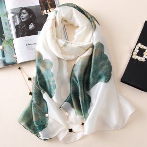 Lotus printing large sunscreen thin scarf