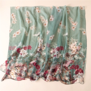 Wholesale floral print crocodile wrinkle comfortable scarf