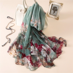 Wholesale floral print crocodile wrinkle comfortable scarf
