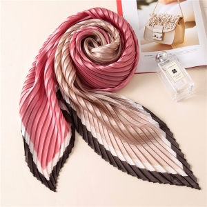 Printed fold silk embroidered sunscreen scarf