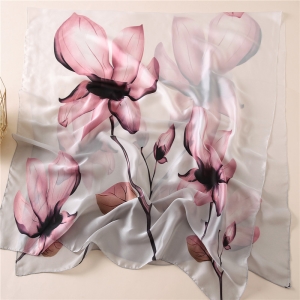 Wholesale flower printed silk sunscreen scarf