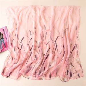 Floral print crocodile wrinkled sun protection scarf
