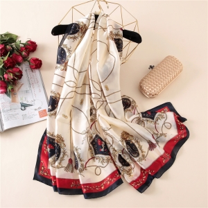Chain printing silk decorative sunscreen scarf