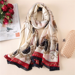Chain printing silk decorative sunscreen scarf