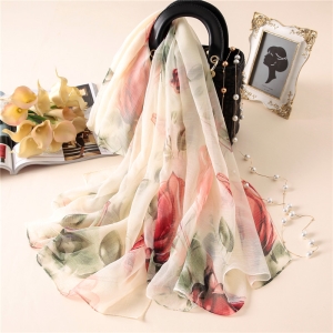 Floral print crocodile oversized scarf