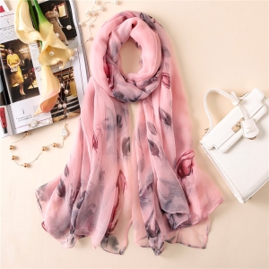 Floral print crocodile oversized scarf