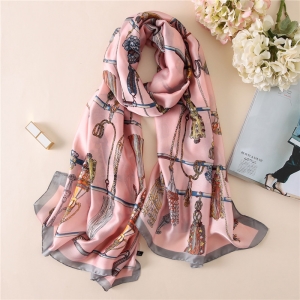 Chain printing silk sunscreen scarf