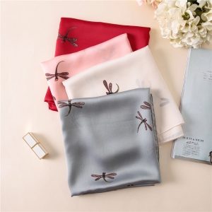 dragonfly printed silk sunscreen scarf