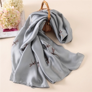 dragonfly printed silk sunscreen scarf