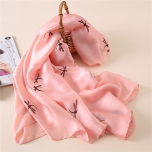 dragonfly printed silk sunscreen scarf