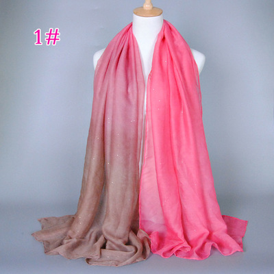Gold decoration gradient color lady scarf